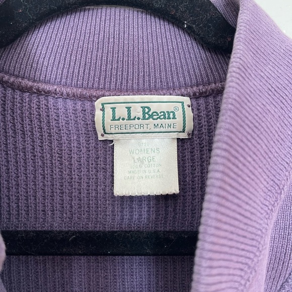 VINTAGE L.L. Bean purple sweater pullover, size: L, 100% cotton - Picture 4 of 9
